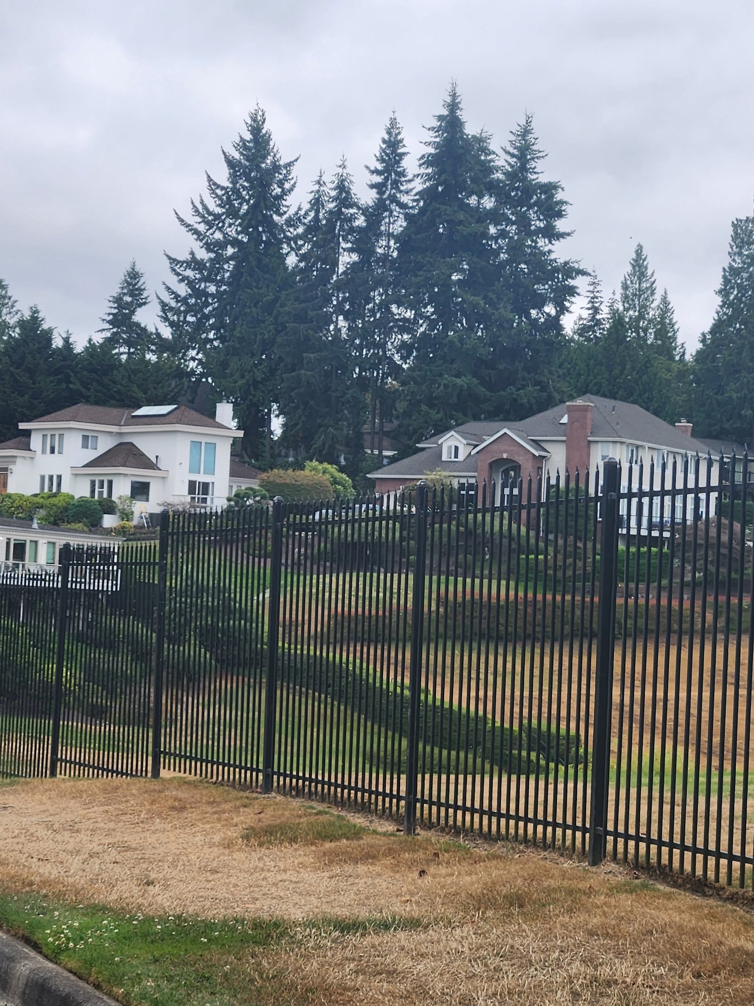 An ornamental metal fence installed by NW Fencing Construction