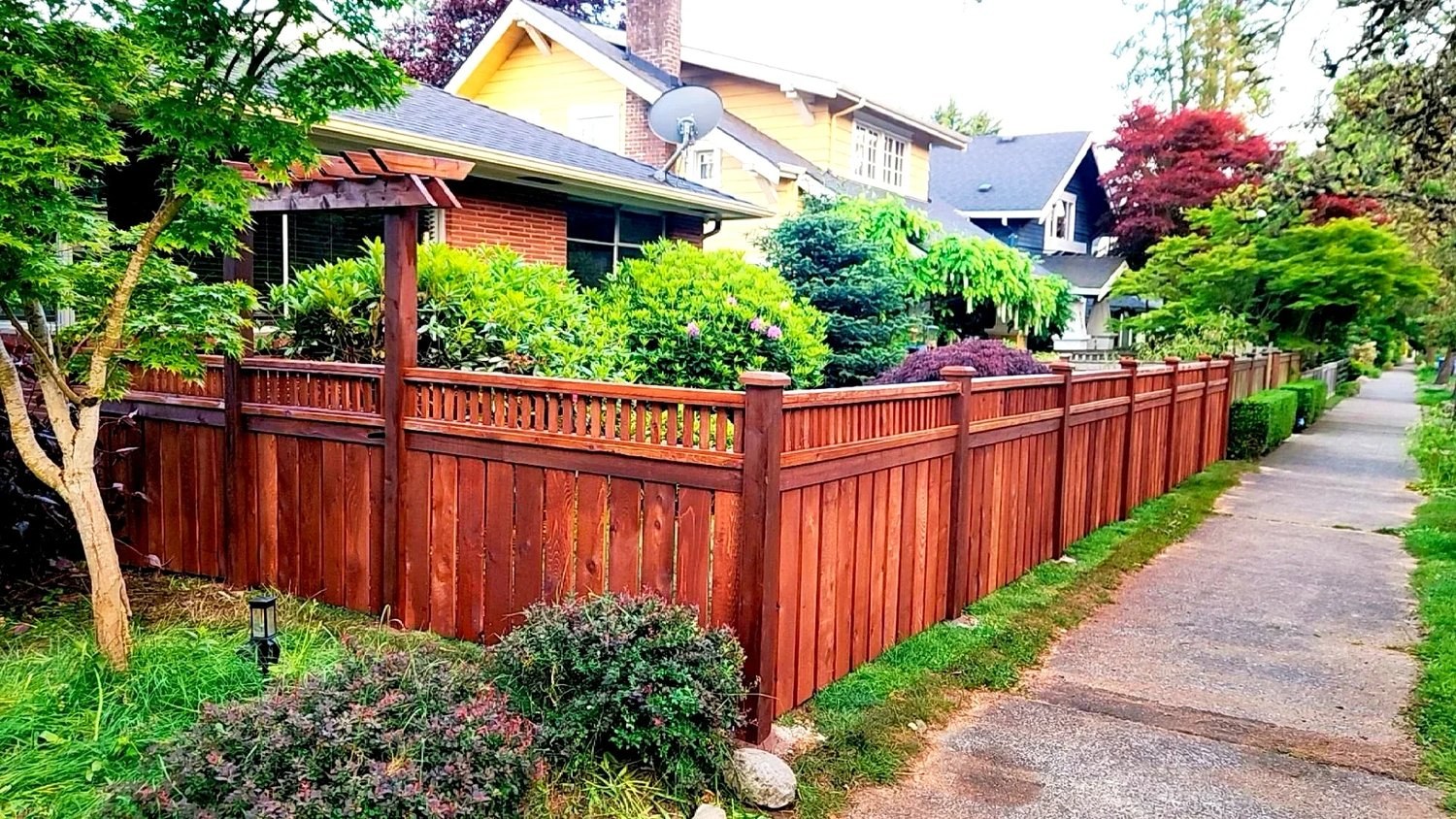 Cedar wood fence installed by NW Fencing Construction